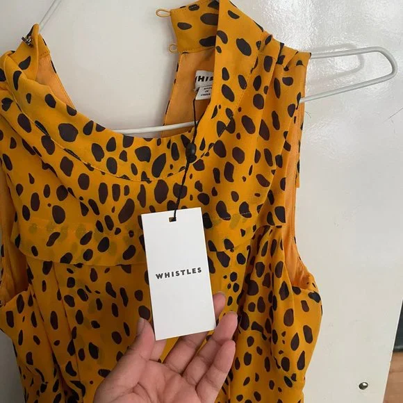 Whistle's animal print yellow dress, UK 6 - Picture 3 of 4